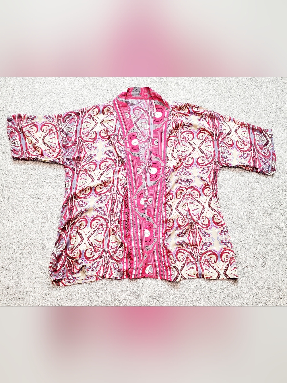Silk Kimono Style Open Cardigan